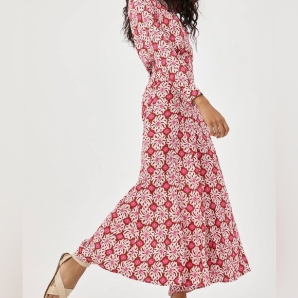 NWT Anthropologie Loveland Wide-Leg Jumpsuit in pink rise floral size 2 - Picture 4 of 4